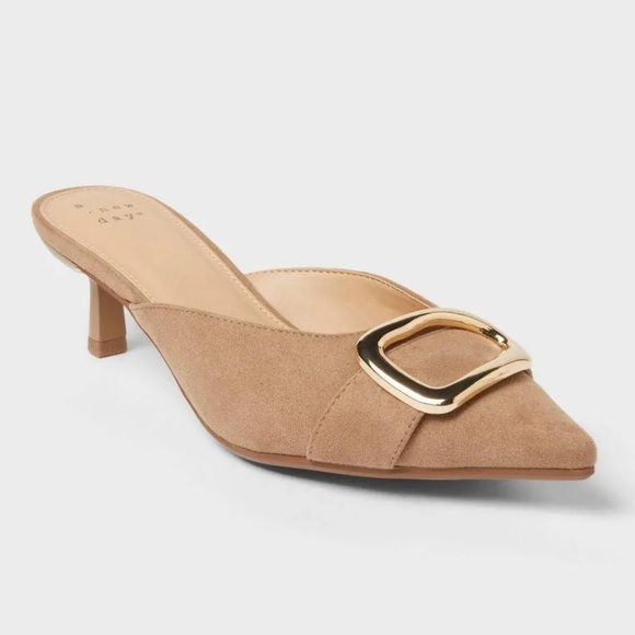 A NEW DAY Women's Larissa Pointed Toe tan Mule heels size various - Picture 6 of 6